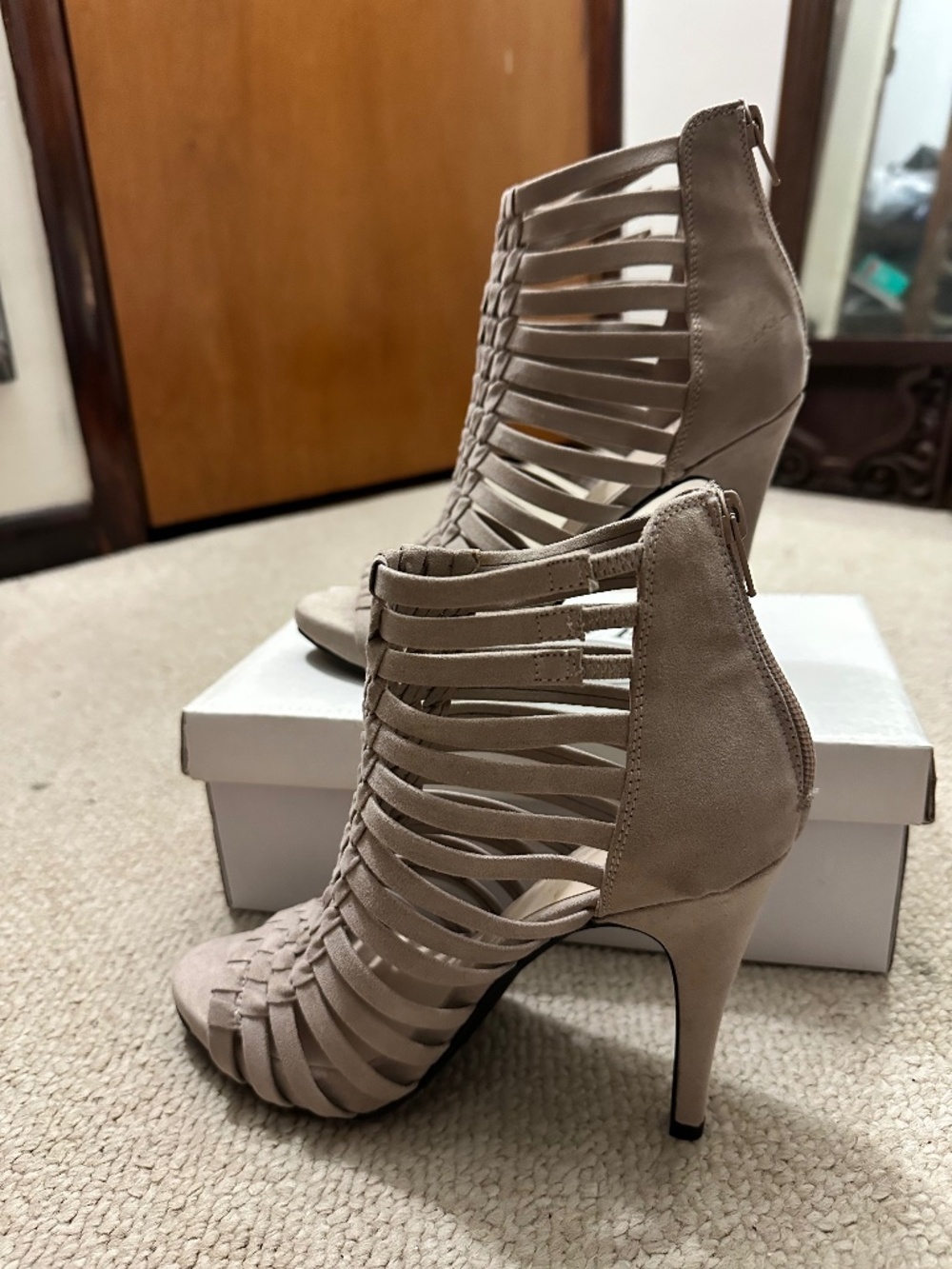 Tan Fergalicious heels